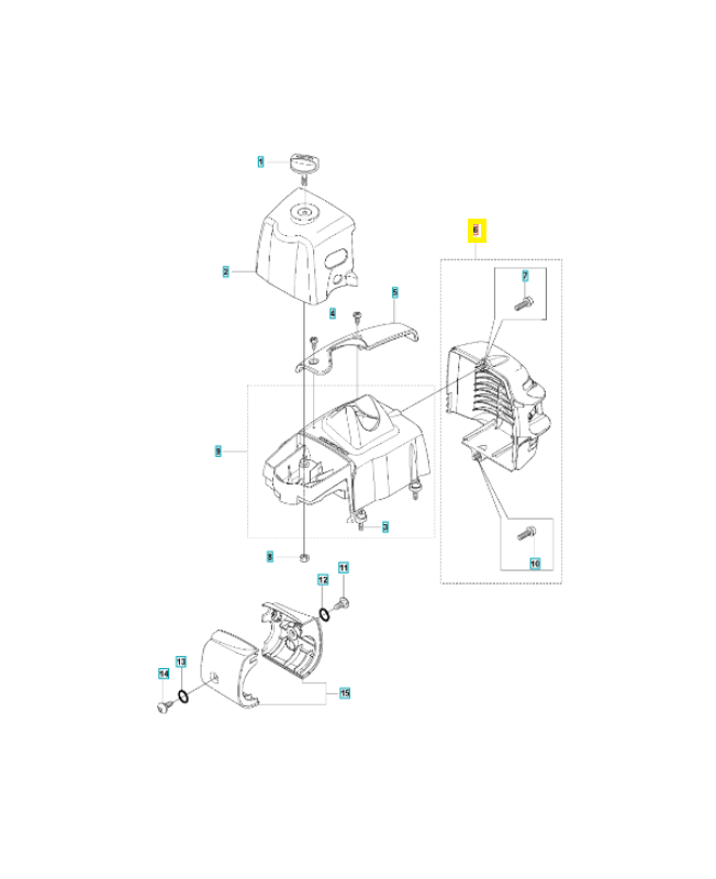 Protection thermique 544848102. Pièce de rechange Husqvarna
