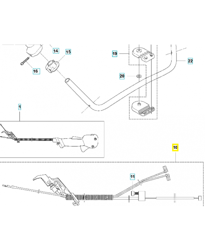 câblage complet 525419801. Pièce de rechange Husqvarna