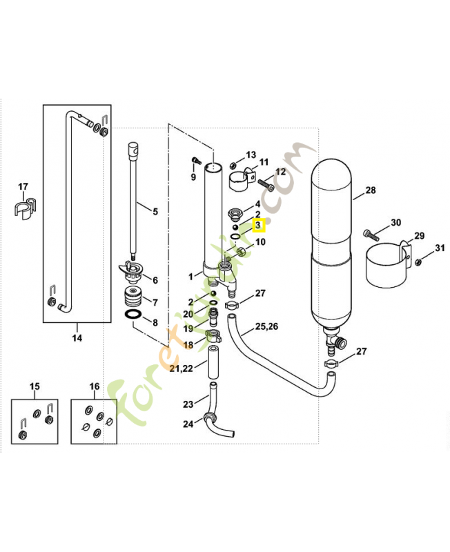 Joint torique 12,42x1,78 9645-945-7540. Pièce de rechange Sithl / Vicking