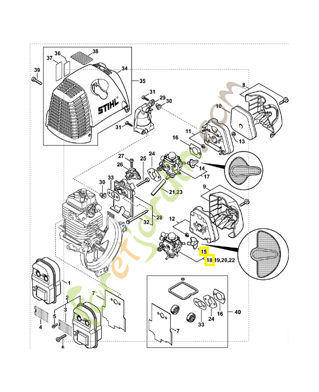 Carburateur c1q-s110 4180-120-0604. Pièce de rechange Sithl / Vicking
