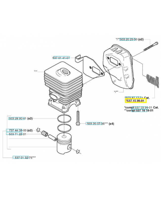 Grille 537159901. Pièce de rechange Husqvarna