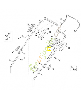 Câble de cde coupure moteur 6358-700-7500. Pièce de rechange Sithl / Vicking