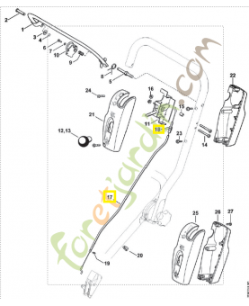 Câble bowden 4224-790-2400. Pièce de rechange Sithl / Vicking