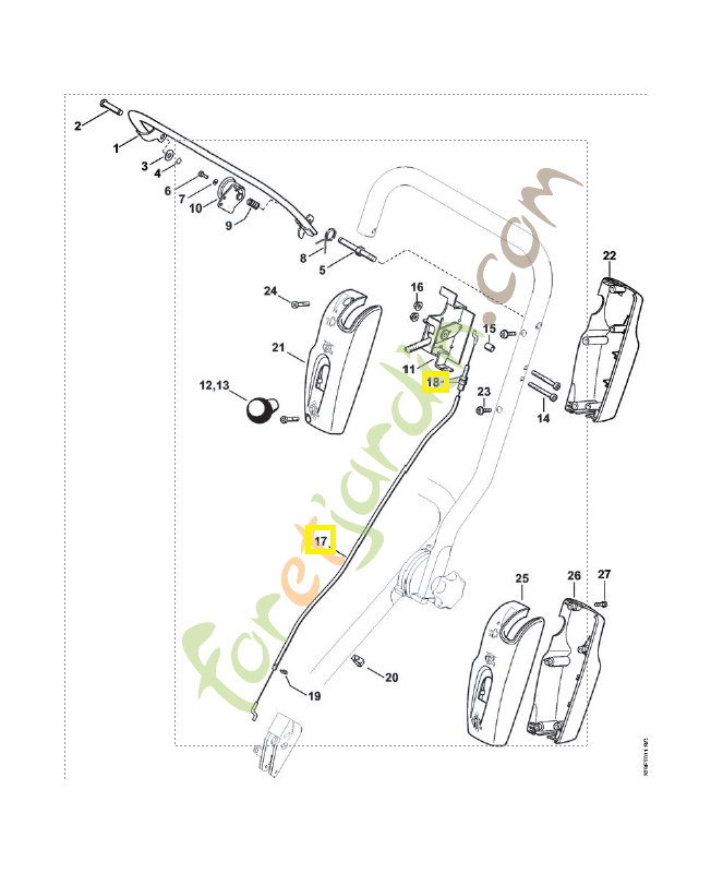 Câble bowden 4224-790-2400. Pièce de rechange Sithl / Vicking Câble bowden 4224-790-2400. Pièce de rechange Sithl / Vicking
