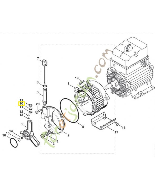 Anneau de joint 18x2 9645-945-7602. Pièce de rechange Sithl / Vicking