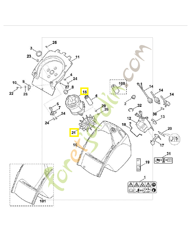 Moteur électrique stihl ref. 6011-600-0211 Remplace référence 60116000210
