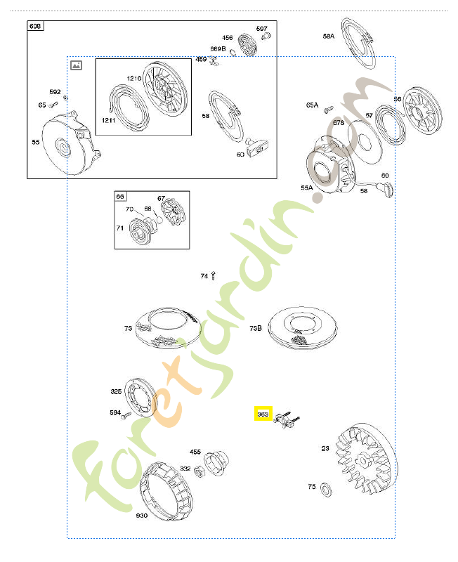 Extracteur - volant moteur Extracteur - volant moteur 0003-000-0004. Pièce détachée pour moteur thermique Briggs et Straton