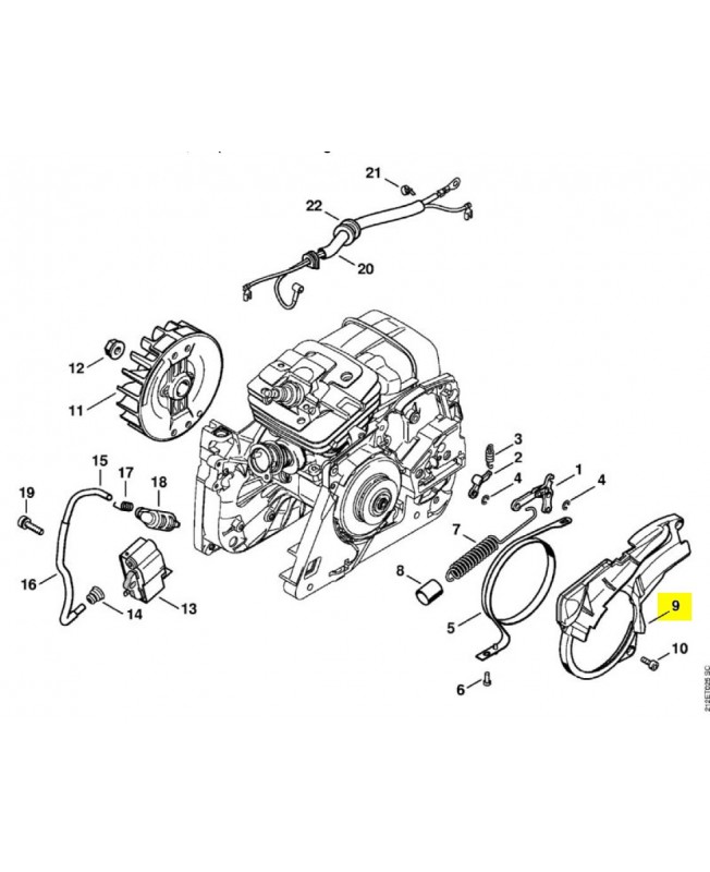 Couvercle 1135-021-1103. Pièce détachée Stihl / Vicking