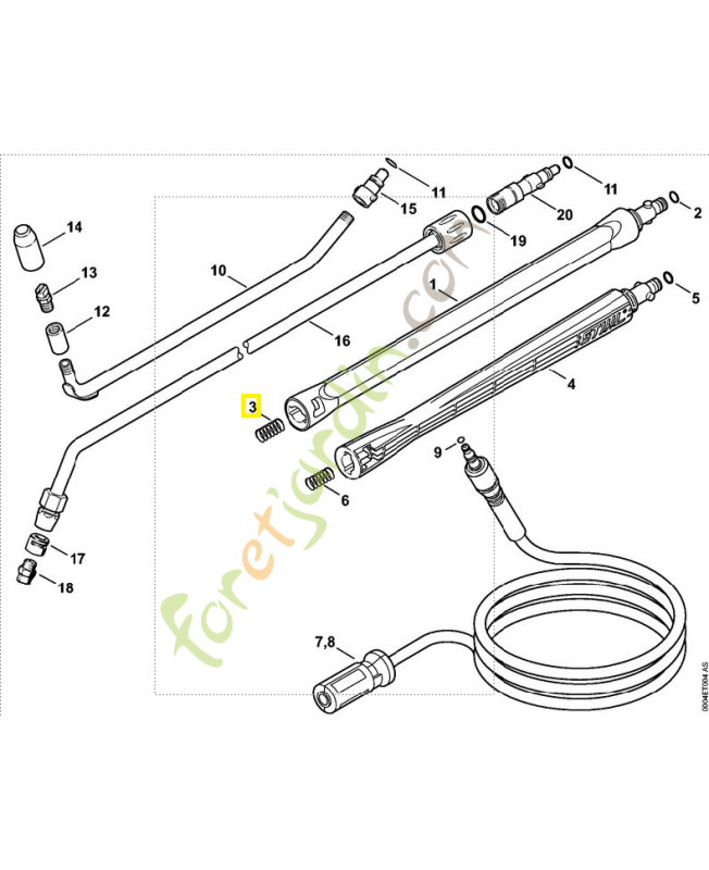 Ressort de pression 4915-505-0104. Pièce détachée Stihl / Vicking