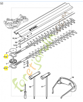 Jeu 2 couteaux 450 mm 4228-710-6050. Pièce de rechange talle haie stihl