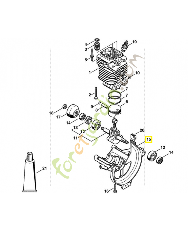 Carter inferieur 4180-021-2500. Pièce de rechange Sithl / Vicking