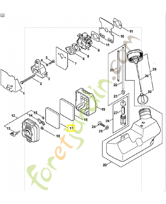 Filtre a air. Pièce de rechange Sithl référence 4137-124-2800 Filtre a air. Pièce de rechange Sithl référence 4137-124-2800