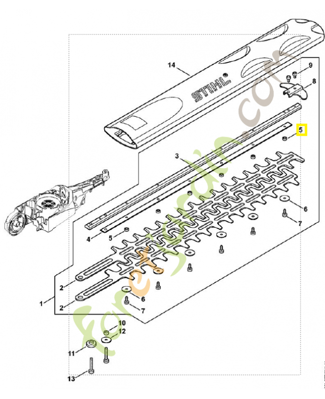 Coulisseau 4851-648-6700. Pièce de rechange Sithl / Vicking 
