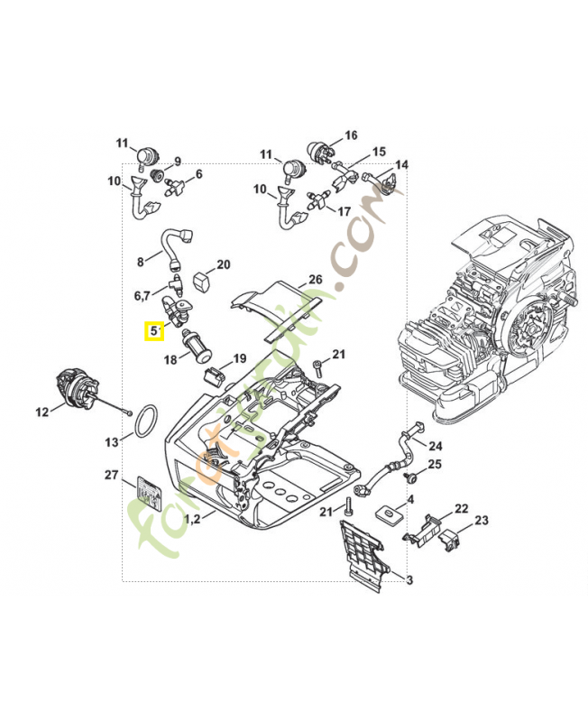 Tuyau aspiration essence 1141-358-7708. Pièce détachée Stihl / Vicking