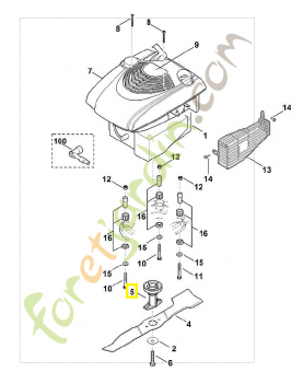 Support de lame 6361-760-2000. Pièce de rechange Sithl
