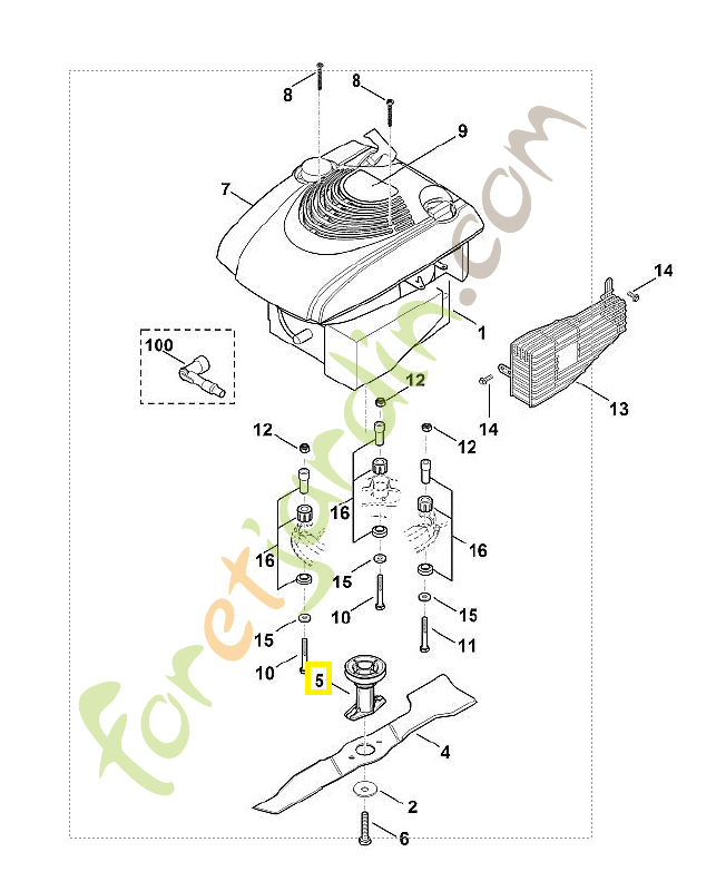 Support de lame 6361-760-2000. Pièce de rechange Sithl 