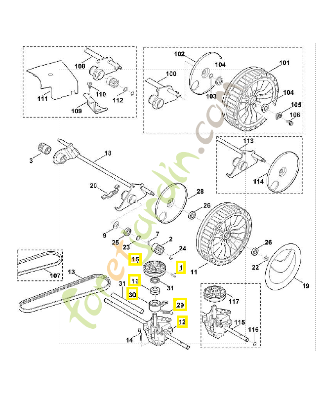 Transmission mb 650/655 6360-640-0112