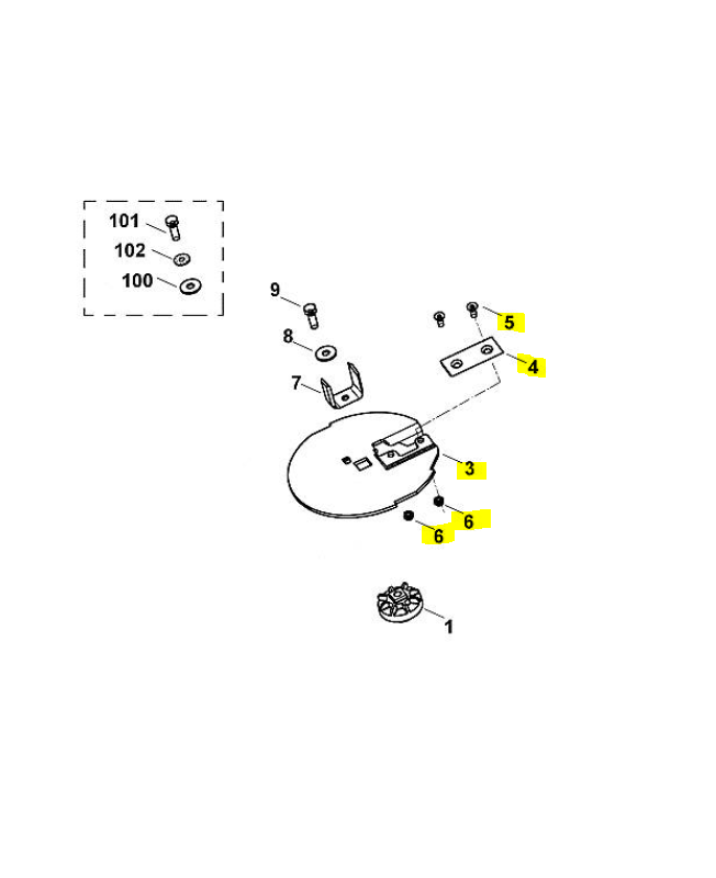 Disque porte couteaux