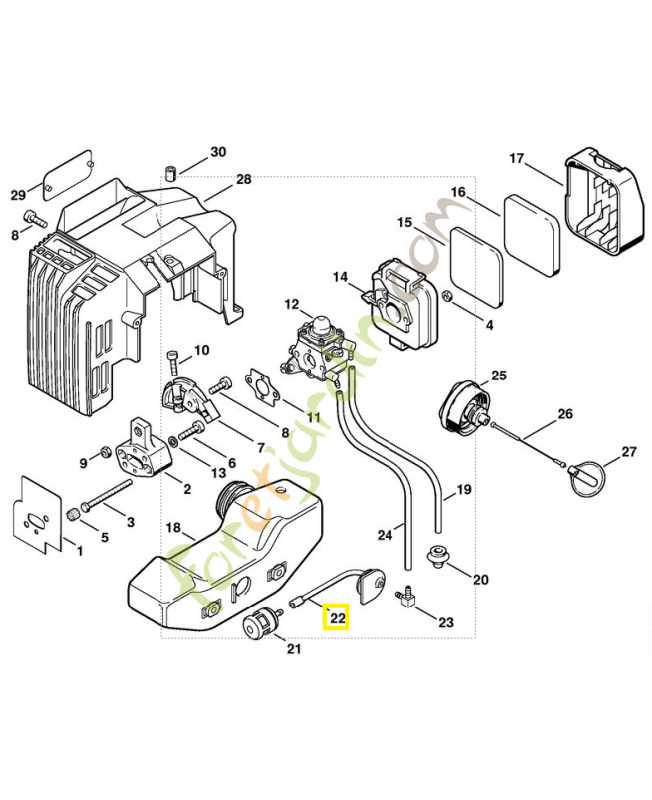 Tuyau de carburant 4226-358-0705. Pièce de rechange Sithl / Vicking