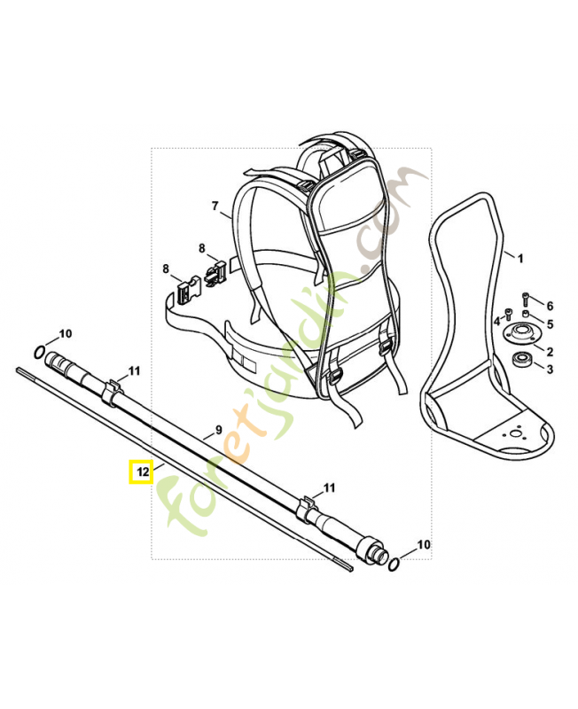 Câble flexible fr 410 4147-711-3301. Pièce de rechange Sithl / Vicking