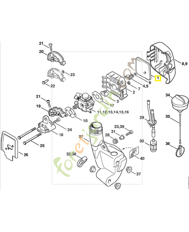 Filtre a air 4140-124-2800. Pièce de rechange Sithl / Vicking