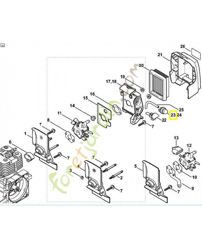 Pompe a carburant 0000-350-6201. Pièce détachée Stihl  Pompe a carburant 0000-350-6201. Pièce détachée Stihl
