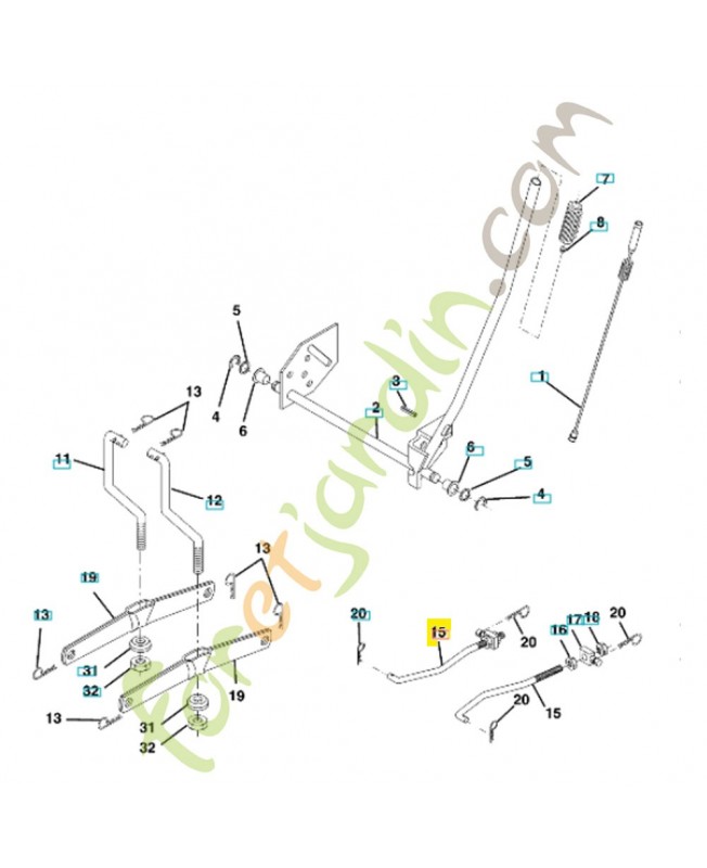 Tirant avant de carter 532173288. Pièce de rechange Husqvarna