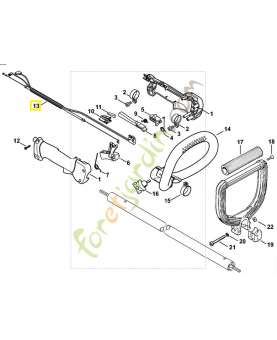 Cable commande des gaz 4180-180-1150. Pièce de rechange Sithl 