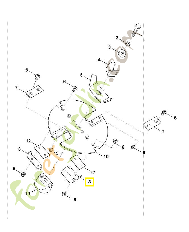 Couteau déchiqueteur ge 250 6008-702-0110. Pièce de rechange Sithl / Vicking