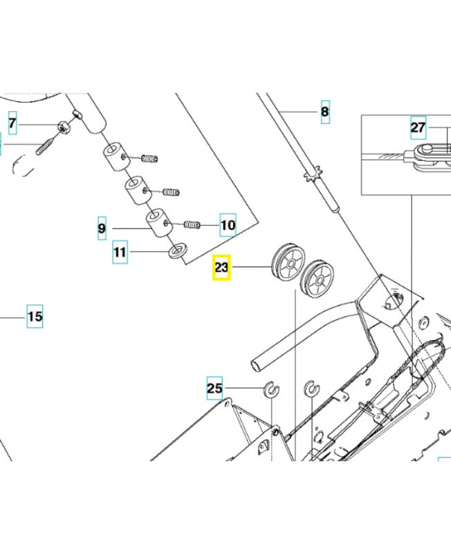 Poulie de guidage 506522401. Pièce de rechange Husqvarna