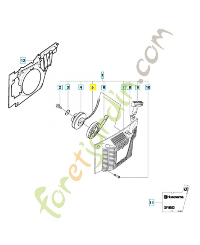 Cordon de démarreur 503432903. Pièce de rechange Husqvarna Cordon de démarreur 503432903. Pièce de rechange Husqvarna