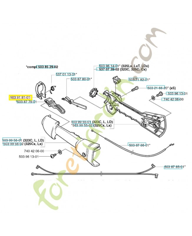 Levier 503918101. Pièce de rechange Husqvarna