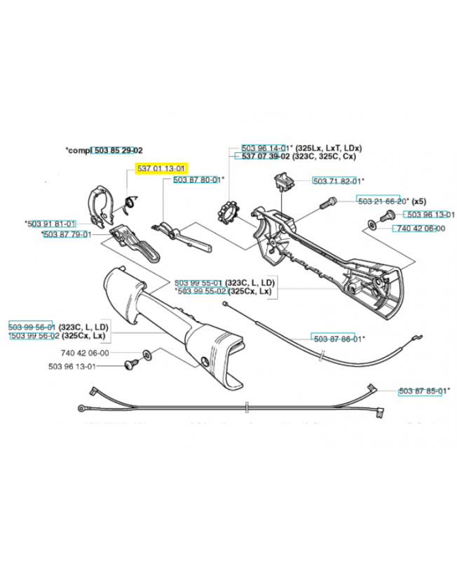 Ressort 537011301. Pièce de rechange Husqvarna Ressort 537011301. Pièce de rechange Husqvarna
