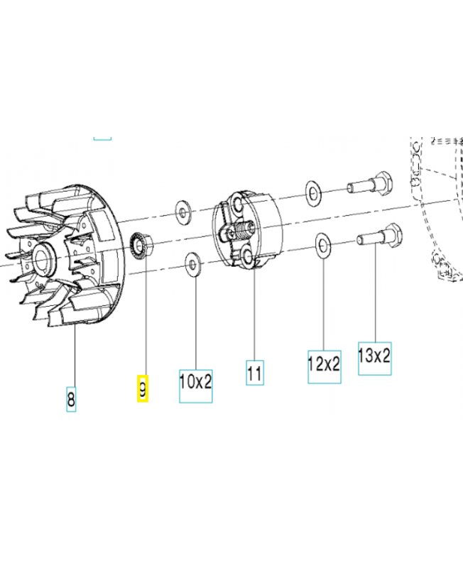 Ecrou 574223401. Pièce détachée Husqvarna