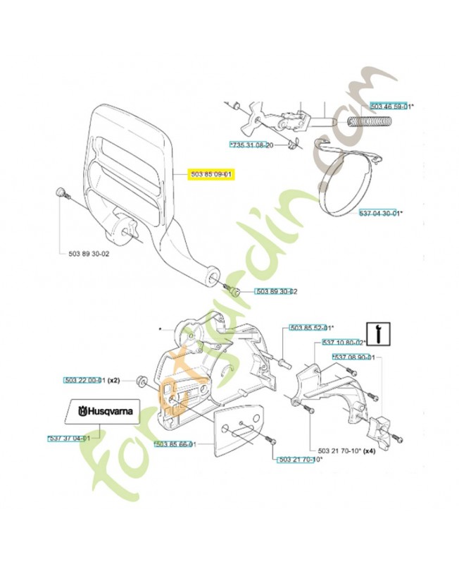 Protecteur 503850901. Pièce de rechange Husqvarna Protecteur 503850901. Pièce de rechange Husqvarna