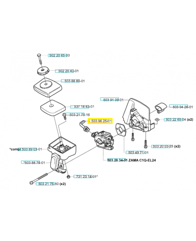 Commande starter 503962501. Pièce de rechange Husqvarna