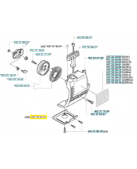 Plaque 537034101. Pièce de rechange Husqvarna