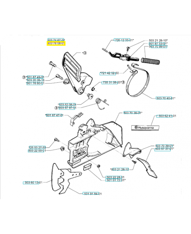protecteur 503760801. Pièce de rechange Husqvarna