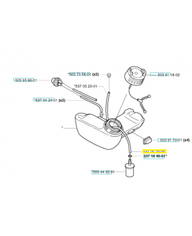 Tuyau 537052301. Pièce de rechange Husqvarna