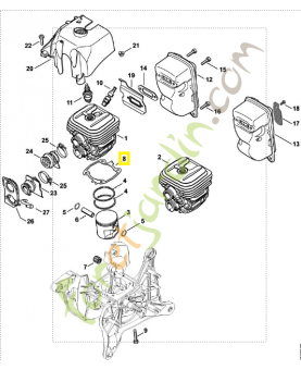 Joint de cylindre 4238-029-2300. Pièce de rechange Sithl / Vicking