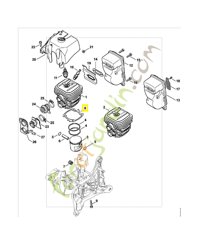 Joint de cylindre 4238-029-2300. Pièce de rechange Sithl / Vicking