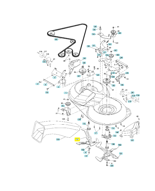 Lame gauche 532186385. Pièce de rechange Husqvarna 