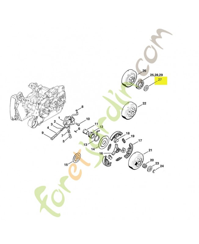 Rondelle diam.27 mm 0000-958-1032. Pièce détachée Stihl