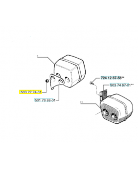 Ecrou 503222401. Pièce de rechange Husqvarna 