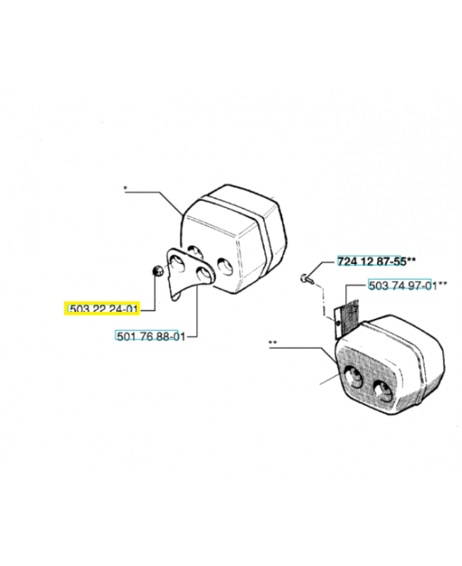 Ecrou 503222401. Pièce de rechange Husqvarna 