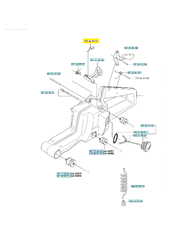 Levier 503445801. Pièce de rechange Husqvarna 