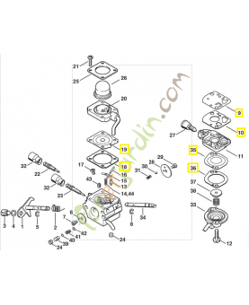 Jeu de joints carburateur 4180-007-1060. Pièce de rechange Sithl / Vicking