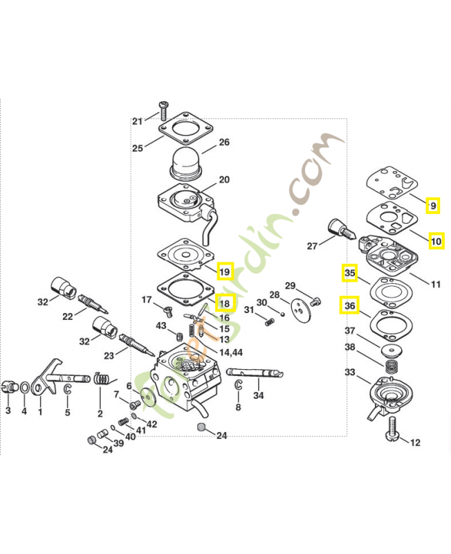 Jeu de joints carburateur 4180-007-1060. Pièce de rechange Sithl / Vicking