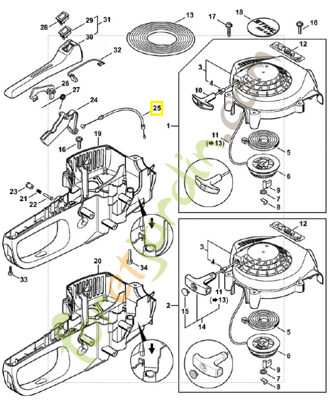 Câble commande des gaz 4228-180-1101. Pièce de rechange Sithl