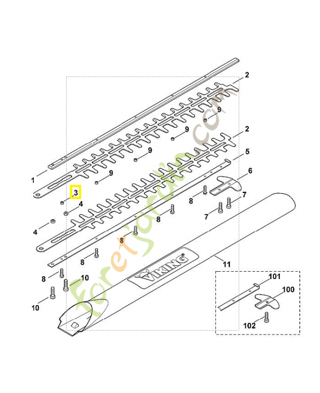Pièce coulissante 6010-648-6705. Pièce de rechange Sithl / Vicking